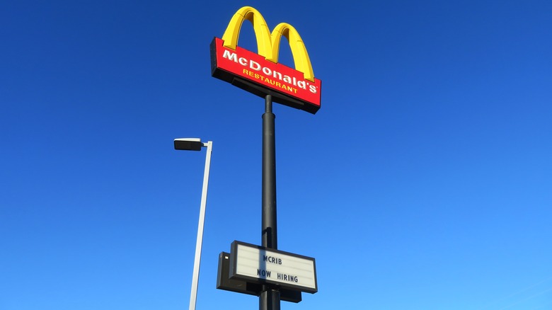 McDonald's sign advertising the McRib