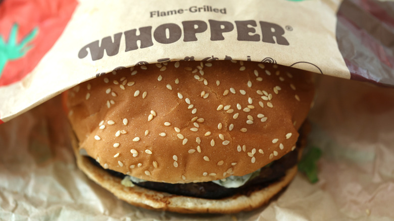 Burger King Whopper in wrapping