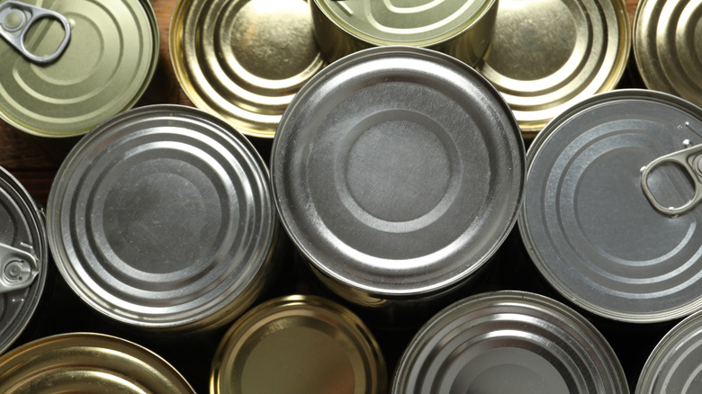 tops of food cans