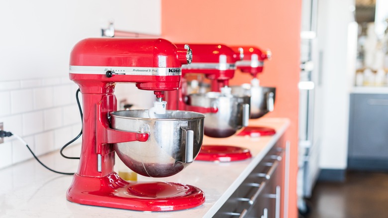 Stand mixers in a kitchen