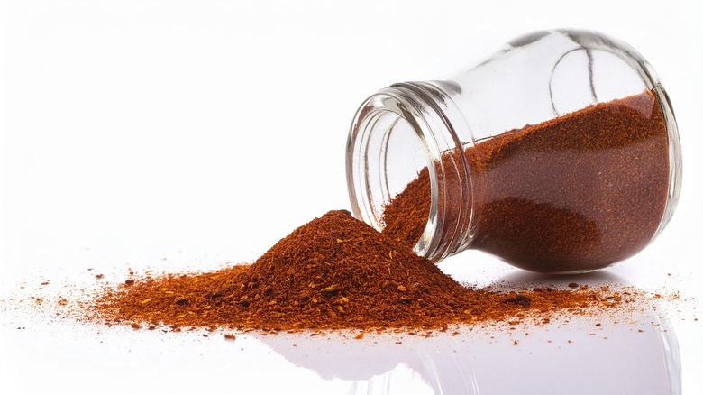 spilled jar of paprika