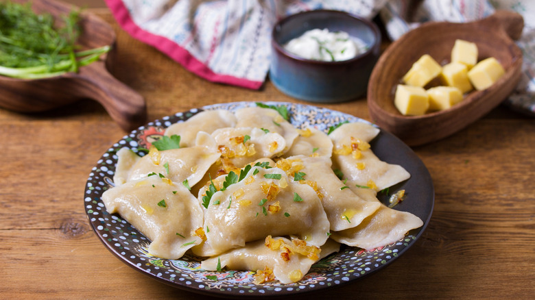 Pierogies on a plate