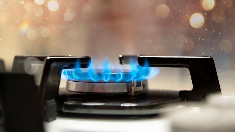 Flame on a gas burner