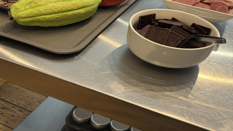 green, red, and orange cocoa pods