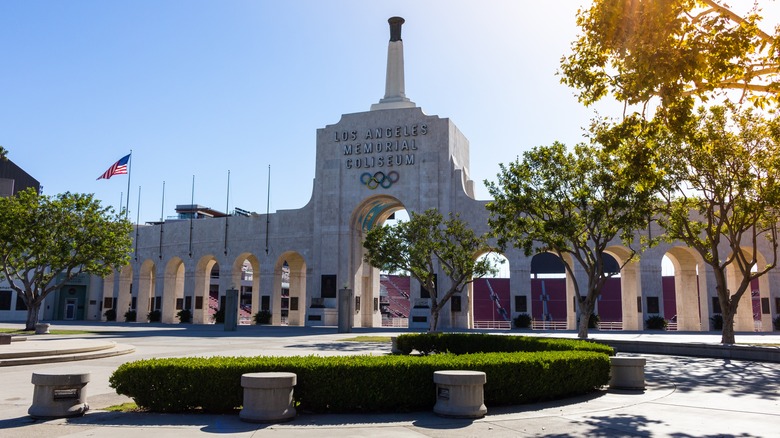 Los Angeles Memorial Coliseum Olympic sign