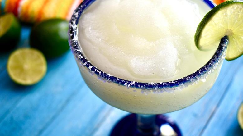 close up of frozen margarita