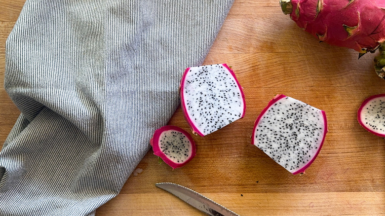 halves of dragon fruit