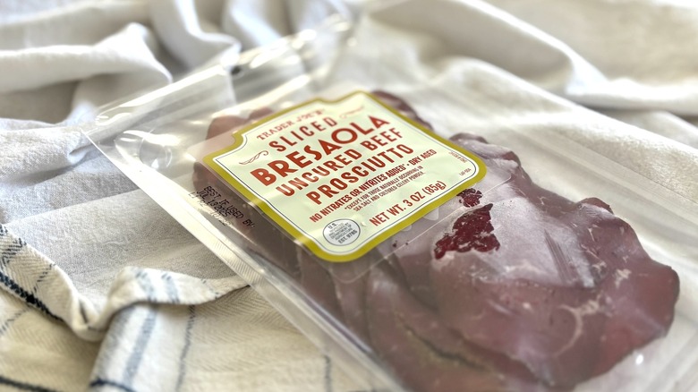 Trader Joe's Sliced Bresaola Uncured Beef Prosciutto package