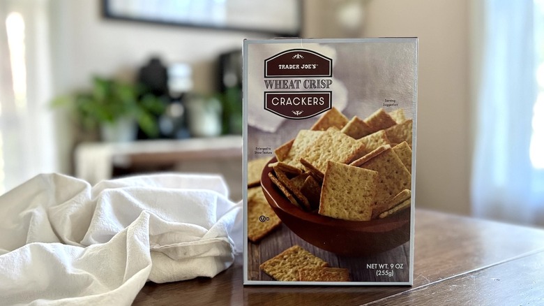 Trader Joe's Wheat Crisp Crackers on table