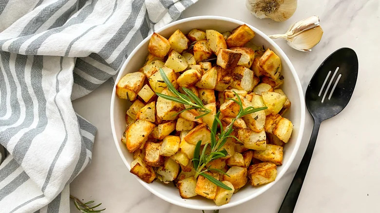 Rosemary and garlic roasted potatoes