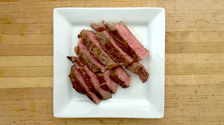Sliced ribeye steak