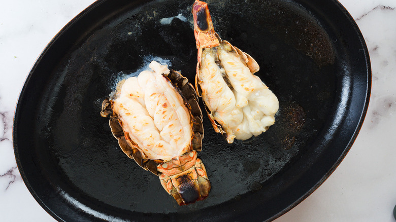 Lobster tails in cast iron