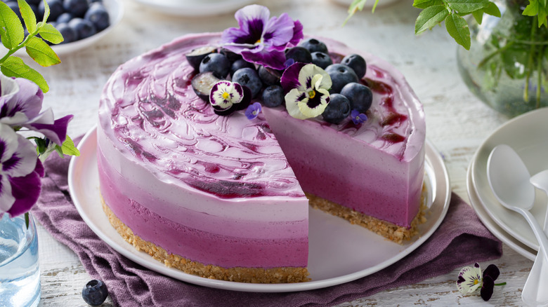 Blueberry ombre mousse cake