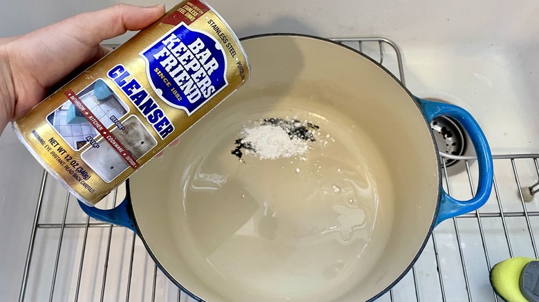 Person holding Bar Keepers Friend