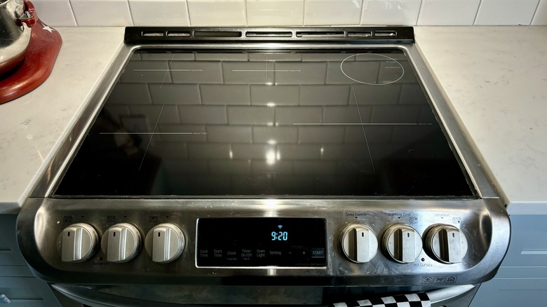 Clean glass stove top