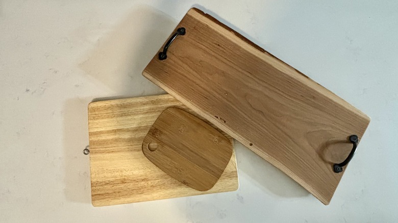 Three wooden boards