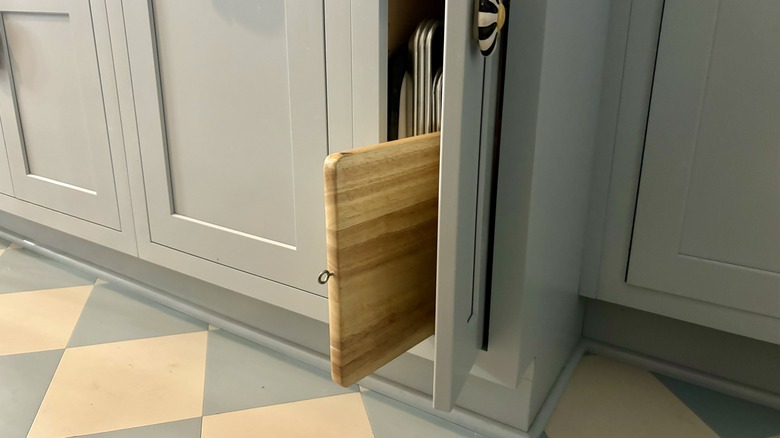 Board in a cabinet