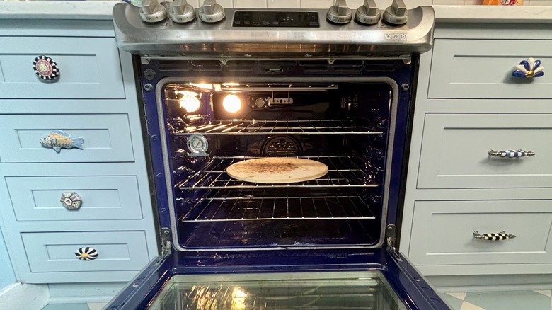 pizza stone in oven