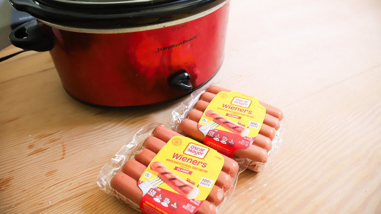 Crock-Pot with hot dogs