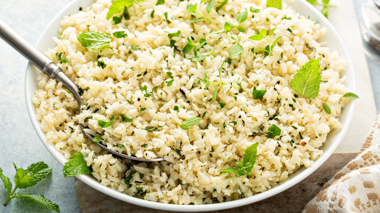 Herb lemon cauliflower rice