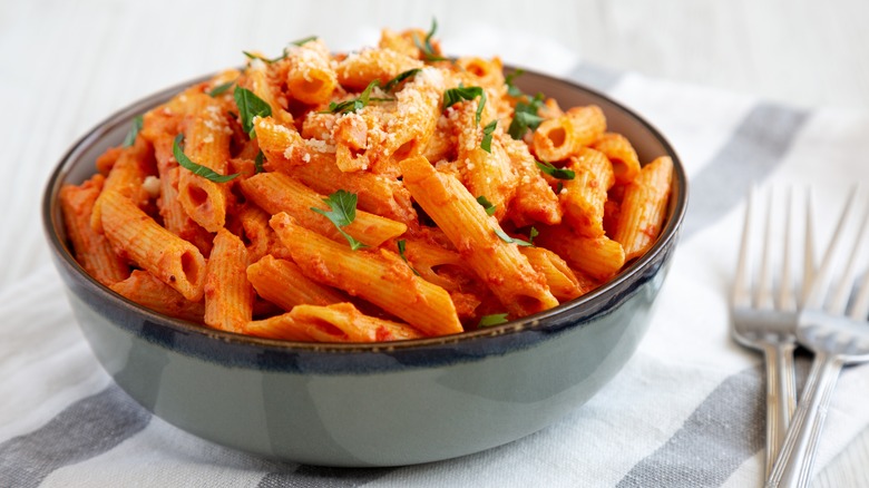 Bowl of penne alla vodka