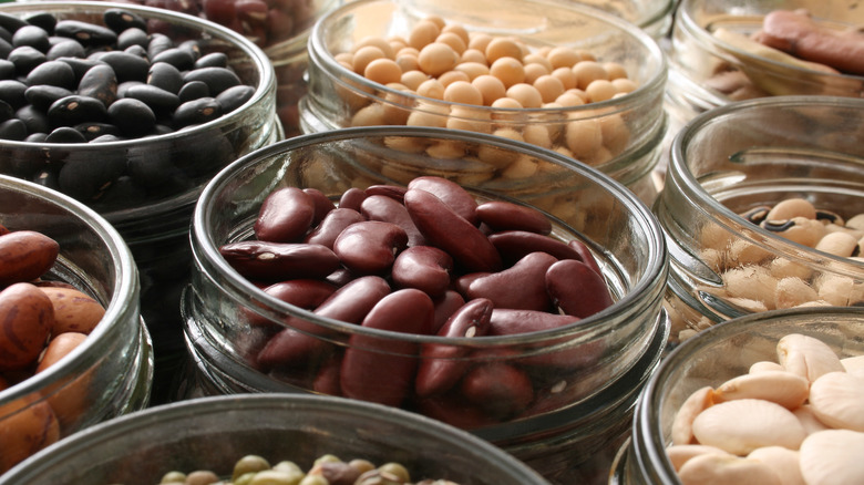 beans in mason jars