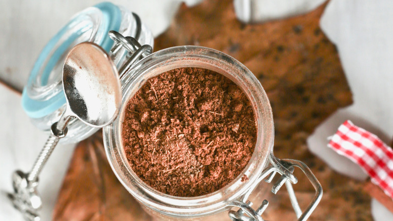 Pumpkin spice blend in a glass jar