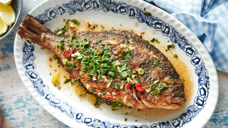 whole grilled bream