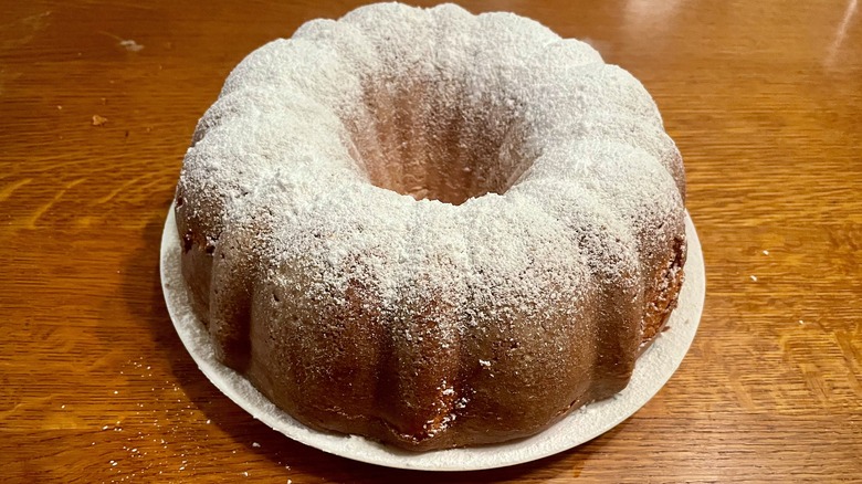 Bundt cake with powdered sugar