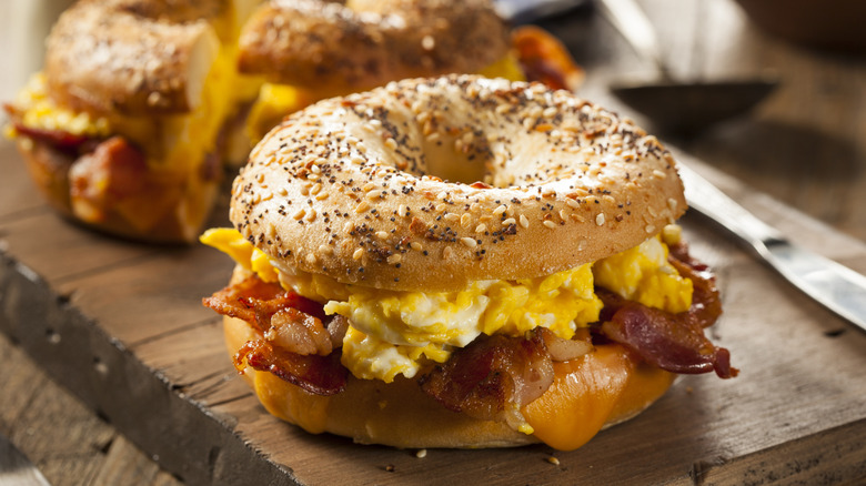 Bacon, egg, cheese on bagel