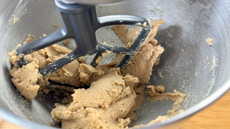Butter and sugar in mixing bowl