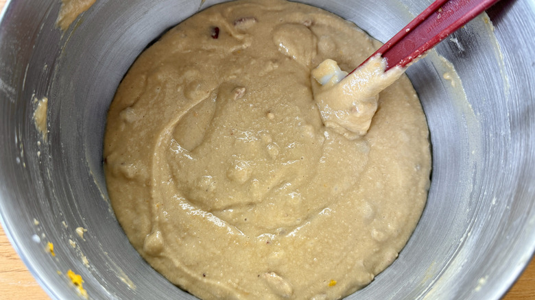 Pecans and whiskey in cake batter