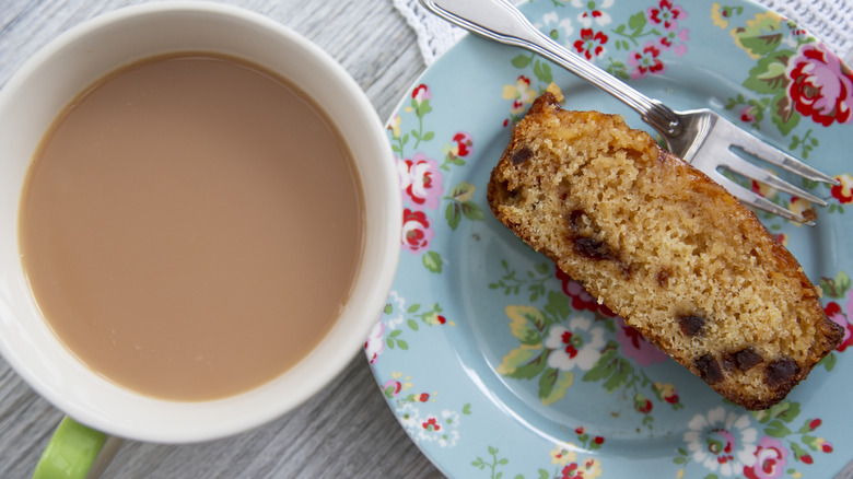 Cup of tea with cake