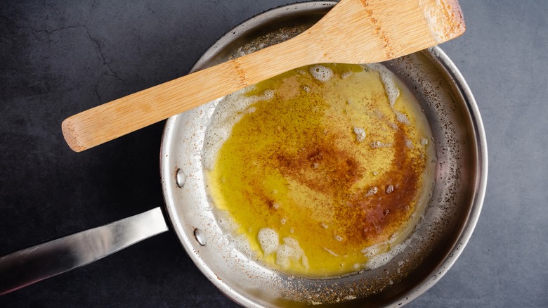 Browned butter in pan