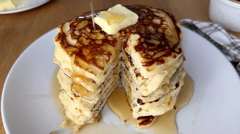 Buttermilk pancakes with syrup