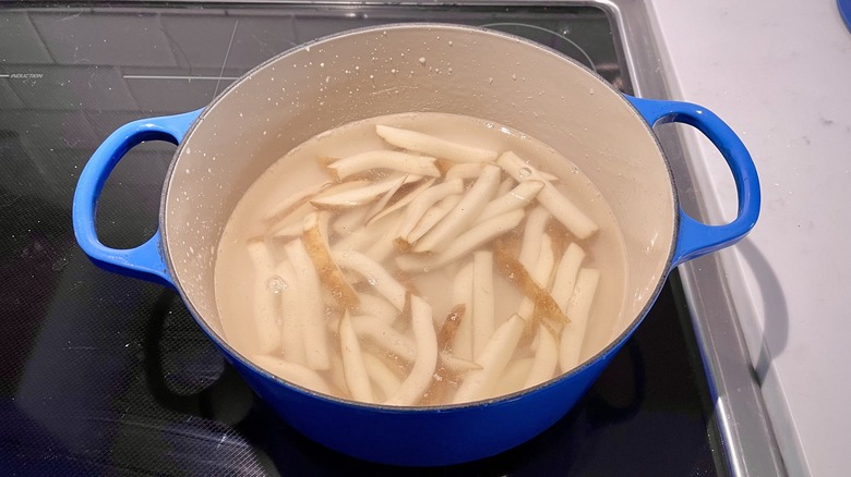 potatoes in a pot of water