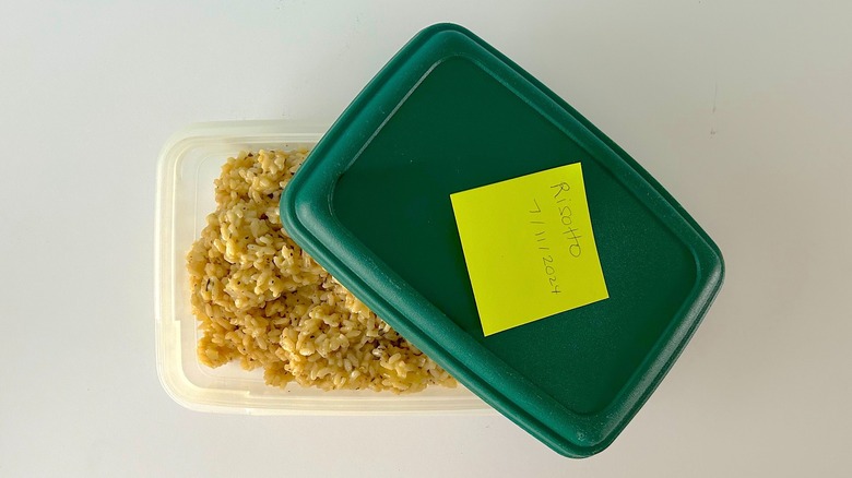 Storing risotto in tupperware