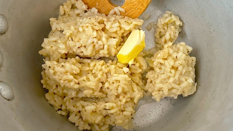 Reheating risotto in saucepan