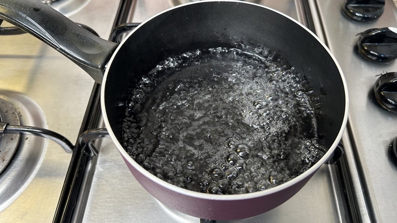 pot of boiling syrup