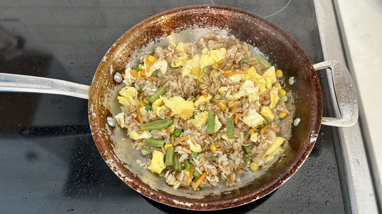 fried rice in a pan