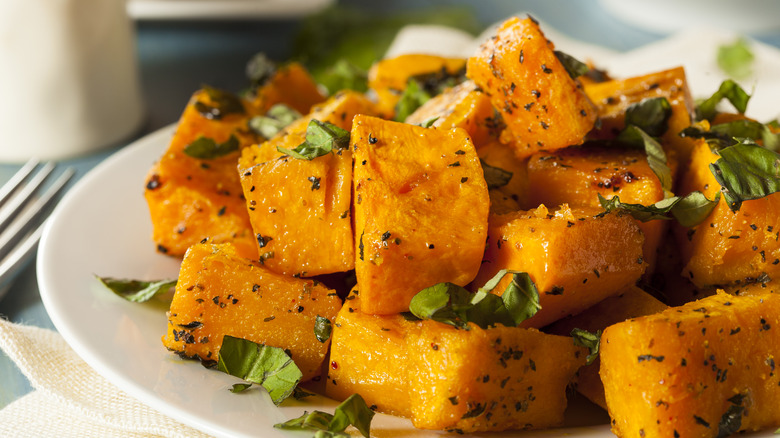 roasted squash pieces