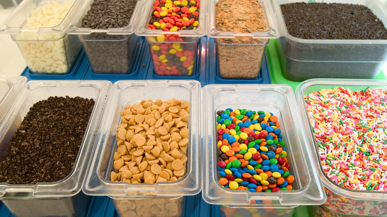 various ice cream toppings