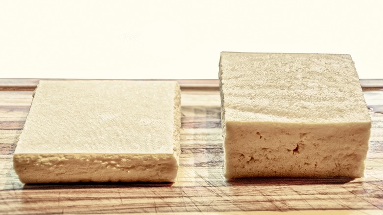 Tofu pressed vs. unpressed