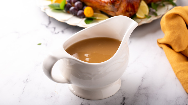 Pitcher of Thanksgiving gravy