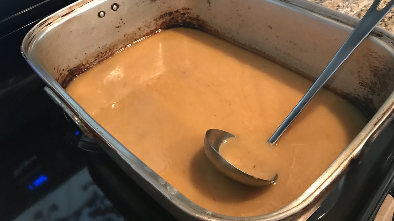 Batch of homemade gravy