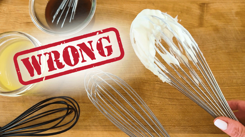 person holding a whisk and a bowl