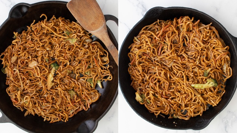 Lo mein in cast iron