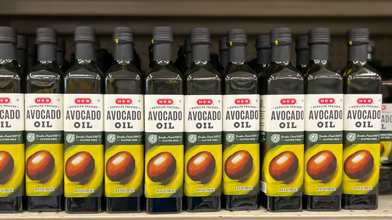 Avocado oil on shelf