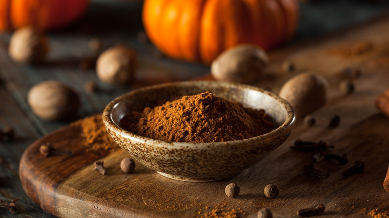 bowl of spices with pumpkin