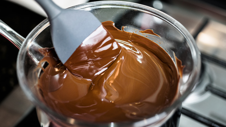 a bowl of melted chocolate